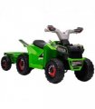 HOMCOM Electric Quad Bike, 6V Kids Ride-On ATV with Back Trailer - Green