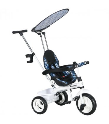 HOMCOM 6 in 1 Kids Tricycle w/ Removable Handle for 1.5 year, Blue