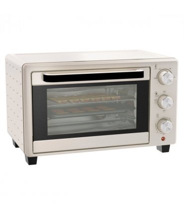 HOMCOM Mini Oven 21L Electric Grill w/ Adjustable Temp Timer 1400W, Cream