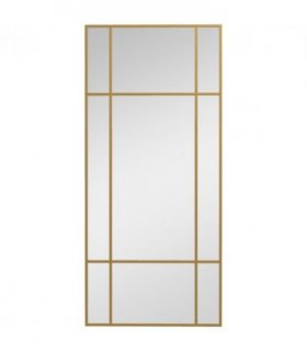 HOMCOM Window Style Vanity Mirror 110 x 50cm Hanging Wall Mirror Gold Tone