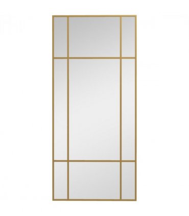 HOMCOM Window Style Vanity Mirror 110 x 50cm Hanging Wall Mirror Gold Tone
