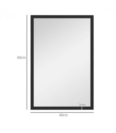 HOMCOM 60x40cm Wall Bathroom Mirror for Home Decor, Vanity Mirror, Black