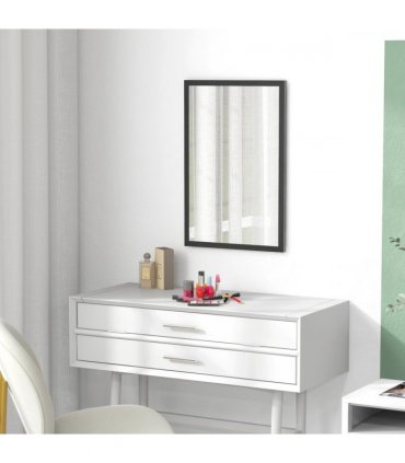 HOMCOM 60x40cm Wall Bathroom Mirror for Home Decor, Vanity Mirror, Black