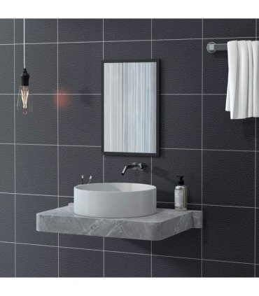 HOMCOM 60x40cm Wall Bathroom Mirror for Home Decor, Vanity Mirror, Black