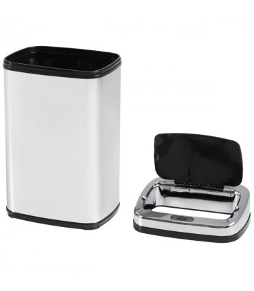 HOMCOM 30L Automatic Kitchen Bin with Lid and Infrared Motion Sensor Silver