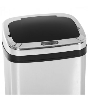 HOMCOM 30L Automatic Kitchen Bin with Lid and Infrared Motion Sensor Silver