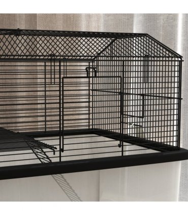 PawHut Hamster Cage, Two-Tier Gerbil Cage w/ Deep Bottom, Ramp, Food Dish