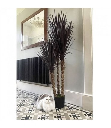 155cm Artificial Yukka Tree Plant Spiky UV Resistant Outdoor Tree Triple Dark Red and Brown