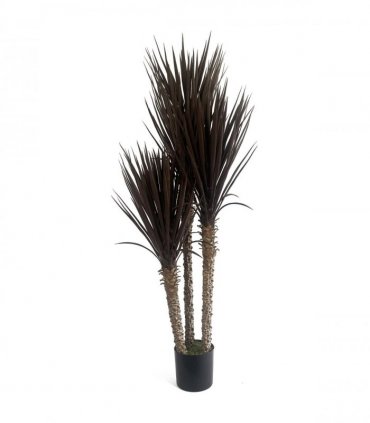 155cm Artificial Yukka Tree Plant Spiky UV Resistant Outdoor Tree Triple Dark Red and Brown