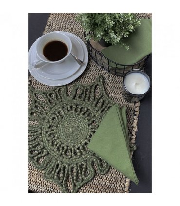 Severn Jute Star 36x36cm Olive Set of 2 Placemats