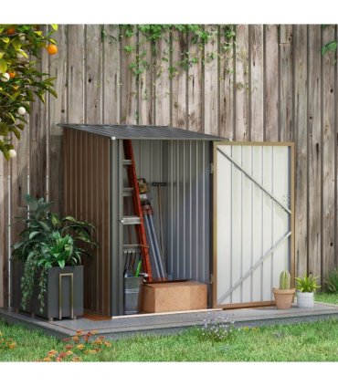 Outsunny 3.3ft x 3.4ft Outdoor Storage Shed Steel Garden Shed w/ Lockable Door