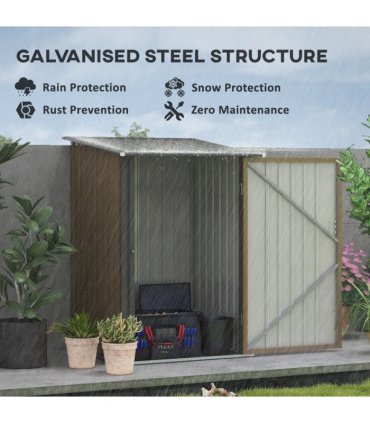Outsunny 3.3ft x 3.4ft Outdoor Storage Shed Steel Garden Shed w/ Lockable Door