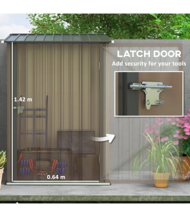 Outsunny 3.3ft x 3.4ft Outdoor Storage Shed Steel Garden Shed w/ Lockable Door