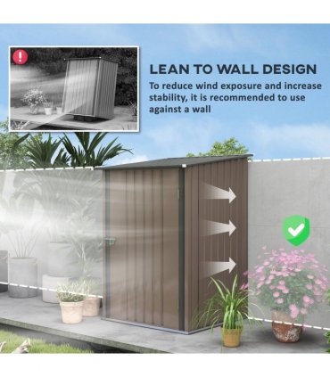 Outsunny 3.3ft x 3.4ft Outdoor Storage Shed Steel Garden Shed w/ Lockable Door