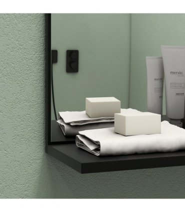 HOMCOM Bathroom Mirror Wall Mount Vanity Mirror with 4 Storage Shelves, Black