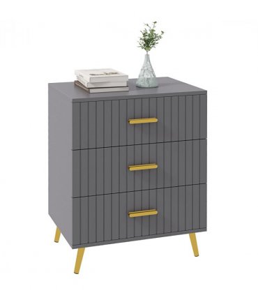 HOMCOM Bedroom Chest of Drawers, 3-Drawer Dresser with Aluminium Legs