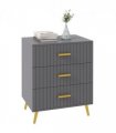HOMCOM Bedroom Chest of Drawers, 3-Drawer Dresser with Aluminium Legs