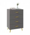 HOMCOM Bedroom Chest of Drawers, 4-Drawer Dresser with Aluminium Legs