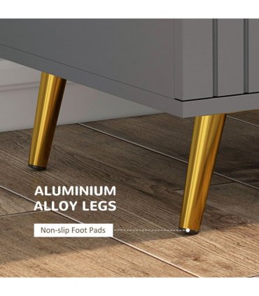 HOMCOM Bedroom Chest of Drawers, 4-Drawer Dresser with Aluminium Legs