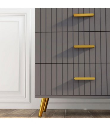 HOMCOM Bedroom Chest of Drawers, 4-Drawer Dresser with Aluminium Legs