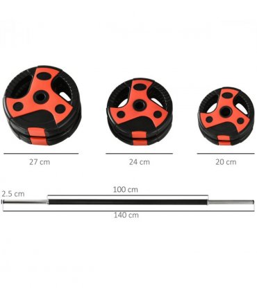 SPORTNOW 20kg Adjustable Barbell Weights Set for Home Gym Strength Training