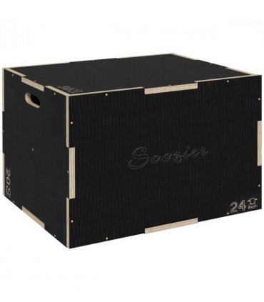 SPORTNOW 41/51/61cm Plyometric Jump Box, Wooden Plyo Box for Home Gym