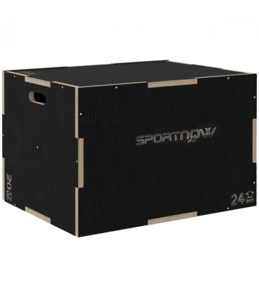 SPORTNOW 51/61/76cm Plyometric Jump Box, Wooden Plyo Box for Home Gym