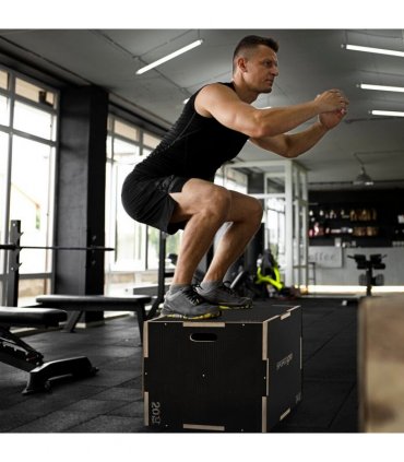 SPORTNOW 51/61/76cm Plyometric Jump Box, Wooden Plyo Box for Home Gym