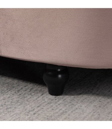 HOMCOM Semi-Circle Storage Ottoman Bench Tufted Upholstered Accent Footrest