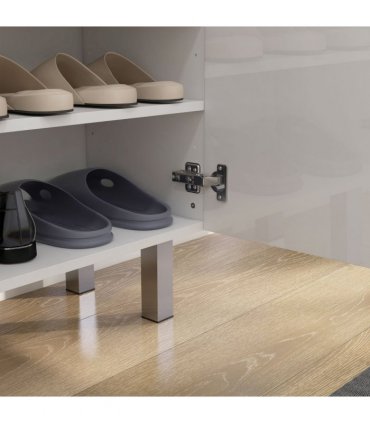 HOMCOM Shoe Storage Cabinet with Soft-Close Hinges & Adjust Shelves, High Gloss