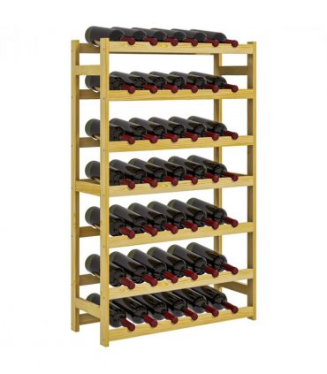 HOMCOM Free Standing Wooden Wine Rack 42 Bottles Holders, Natural