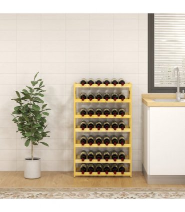 HOMCOM Free Standing Wooden Wine Rack 42 Bottles Holders, Natural