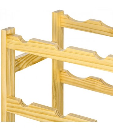 HOMCOM Free Standing Wooden Wine Rack 42 Bottles Holders, Natural