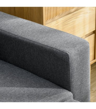 HOMCOM Corner Sofa Bed with Storage, 3 Seater Pull Out Sofa Bed, Dark Grey