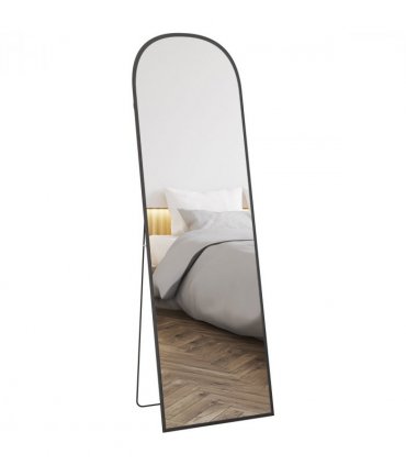 HOMCOM Full Length Mirror with Aluminium Alloy Frame Hanging or Leaning Black