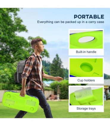 SPORTNOW Portable Badminton Net Set with Volleyball Net, Rackets, Shuttlecocks