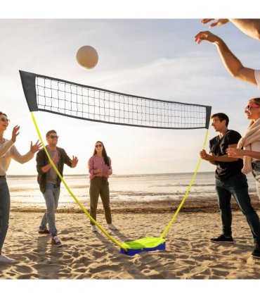 SPORTNOW Portable Badminton Net Set with Volleyball Net, Rackets, Shuttlecocks