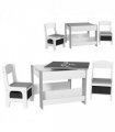 HOMCOM 3PCs Kids Table and Chair Set for Nursery, Playroom, Classroom, Grey