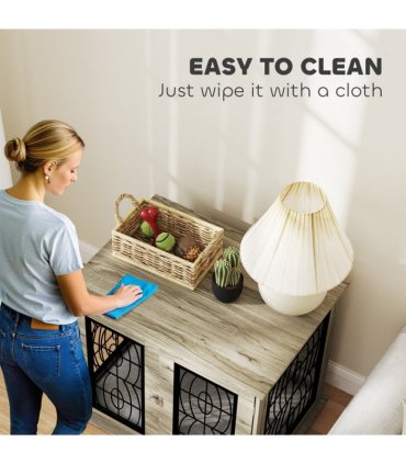 PawHut Dog Crate Furniture, End Table for Medium Dogs w/ Cushion