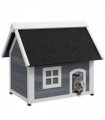 PawHut?Outdoor Feral Cat House with Openable Asphalt Roof,?Grey