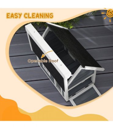 PawHut?Outdoor Feral Cat House with Openable Asphalt Roof,?Grey