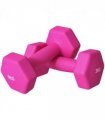 SPORTNOW Set of 2 Hexagonal Dumbbells Weights Pair, 2 x 3kg, Pink