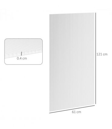 Outsunny 14 Pieces Twin-Wall Greenhouse Polycarbonate Sheets, 121 x 61 x 0.4cm