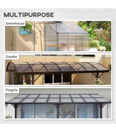 Outsunny 14 Pieces Twin-Wall Greenhouse Polycarbonate Sheets, 121 x 61 x 0.4cm