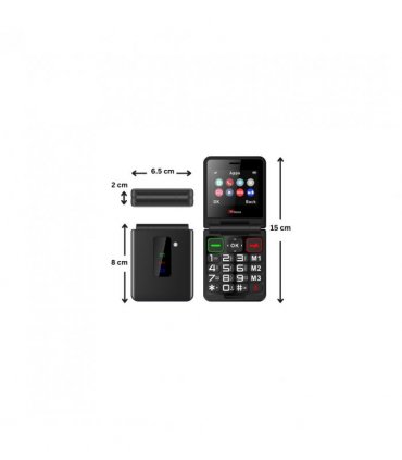 TTfone TT660 Flip Mobile Phone for Seniors - Folding Design, Big Buttons, Emergency Assistance, Long Battery Life with USB Cable GiffGaff Pay as you go