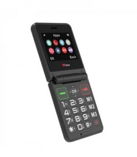 TTfone TT660 Flip Mobile Phone for Seniors - Folding Design, Big Buttons, Emergency Assistance, Long Battery Life with USB Cable