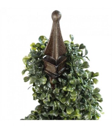 Pair of 90cm (3ft) Tall Artificial Boxwood Tower Trees Topiary Spiral Metal Top