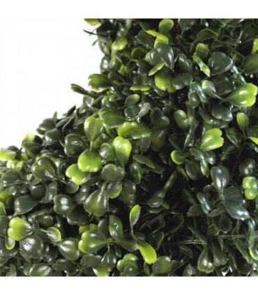 Pair of 90cm (3ft) Tall Artificial Boxwood Tower Trees Topiary Spiral Metal Top