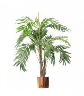 120cm Realistic Artificial palm tree with pot with Copper Metal Planter