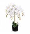 85cm Artificial Deluxe Bush Orchid White